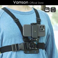 Vamson for iPhone 13 14 Samsung Huawei Chest Strap Belt Body Harness Phone Clip Mount for Insta360 for Gopro Hero 11 10 9 8 7 Selfie Sticks