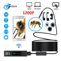 Wireless 8Mm 8 LED Borescope กล้องสำหรับแอนดรอยด์พีซีไอโอเอส HD ลวดกันน้ำกล้องจิ๋ว1200P กล้องส่องเชื่อมต่อWIFI