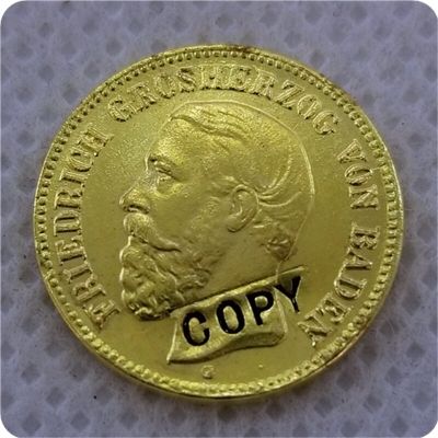 เหรียญสะสมเหรียญจำลองสีทองสำหรับสะสมเหรียญ5เหรียญจากเยอรมัน1877รัฐ5เหรียญ