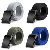 2021 5 Colors 110x3.8cm Canvas Military Web Belt Metal Roller Buckle Mens Womens Causal Cloth Decor Jeans Accessories