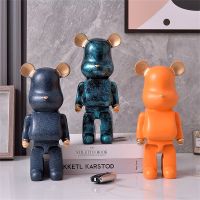 【 YUYANG Lighting 】 Colored Bear Saving Pot Resin Sculpture Figurine Office Home Decoration Ornaments Desktop Decor Handmade Craft Modern Art