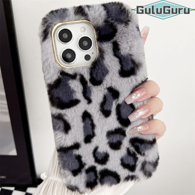 เคสสำหรับ iPhone 14 13 12 11 Pro Max Mini X XS XR 8 7 6 Plus SE Furry,ลายเสือดาวนำโชคน่ารักลายพรางจุดนุ่มฟูฟัซซี่ขนสัตว์เคสโทรศัพท์กำมะหยี่คลุมสำหรับผู้หญิง