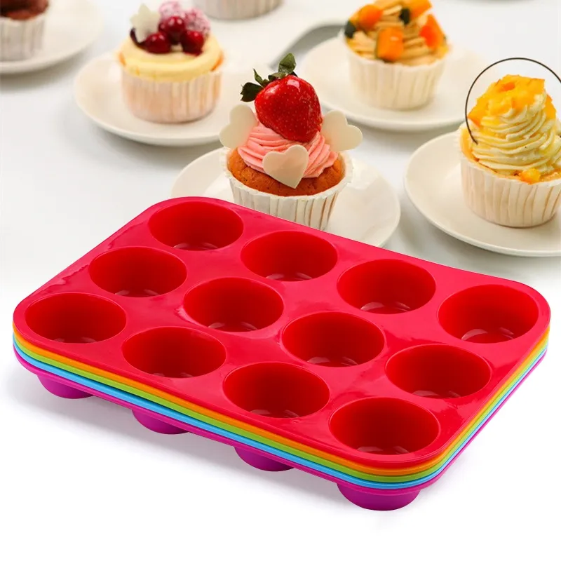 Mini Muffin 12 Holes Silicone Round Mold Diy Cupcake Cookies