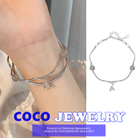 เครื่องประดับ COCOJEWELRY กำไลข้อมือหางปลาแบบเรียงซ้อนสองชั้น MODE Korea กำไลแฟนสาว