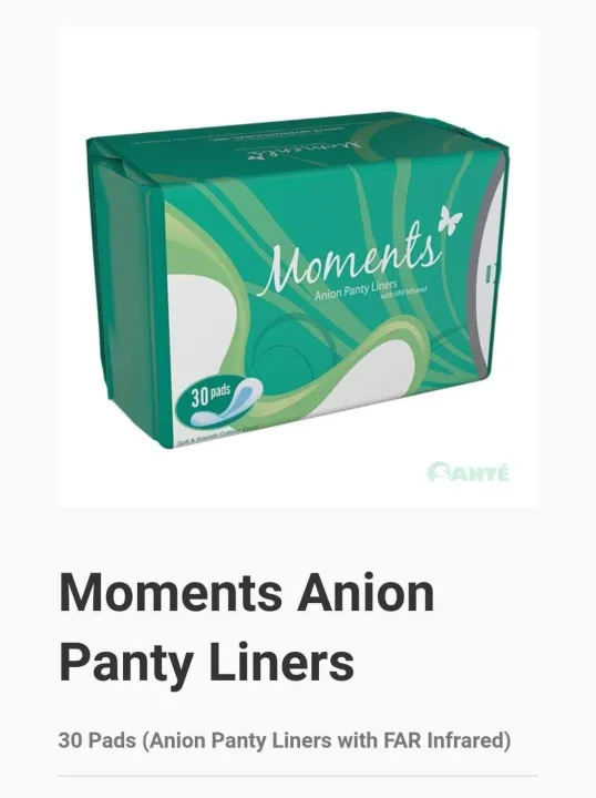 MOMENTS ANION PANTY LINERS Lazada PH