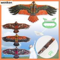 WENKEN กีฬากลางแจ้ง DIY สายว่าว 30 เมตร ของขวัญสำหรับเด็ก Flat Eagle นกบิน ของเล่น ว่าว 1.1 ม.