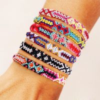 ♦ Boho Friendship Bracelet Colors Colorful Bracelets Anklets Mexican Braided Hand Woven For Kids Friend Party Summer Beach Hippie