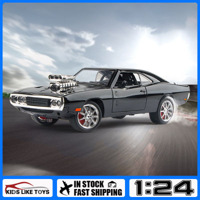 KLT รถบรรทุกโมเดลรถยนต์ของเล่นอัลลอยหล่อเหล็ก1:24ที่ชาร์จ Dodge สำหรับยานพาหนะ Kids Toys สะสมงานอดิเรกได้อย่างรวดเร็ว &amp; ที่ชาร์จ Dodge