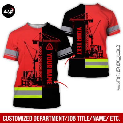 2023  Personalized Name Forklift Operator 3D All Over Printed Clothes red AY422