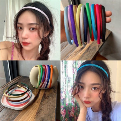 Women Satin Slim Thin Headwear Headdress Gifts Headpiece Hair Accessories Face Wash Hair Hoop Jelly Color Headband