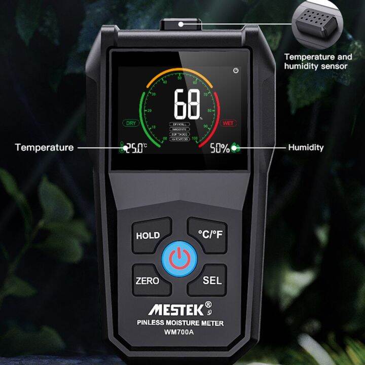 Mestek WM700A Moisture Meter Pinless Wood Moisture Tester Moisture Sensor Digital Moisture