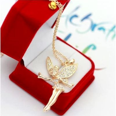 ┇ Fashion Gold Plated Fairy Necklace Angel Jewelry Zircon Wing Pendant Necklaces for Women Birthday Anniversary Gift Wholesale