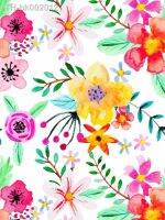 ▦♀❆ Peel And Stick Handpainting Seamless Watercolor Red/Yellow/Purple Flower Green Leaves Self-Adhesive Wallpapers For Home Decor