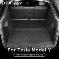 【hot】❁  LUCKEASY Tesla Y 2021-2023 Rear Backrest Car Interior Accessories Anti-Kick