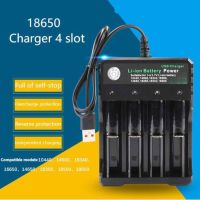 【■】 FairBay 4สล็อต18650ชาร์จแบตเตอรี่ลิเธียมไอออนที่ชาร์จแบบพกพาออก DC 4.2V 1000mA