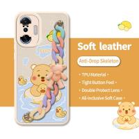 Nordic wind Little Bear Color Chain Phone Case For Xiaomi Redmi K40 Gaming Edition/POCO F3 GT phone case cute Cartoon