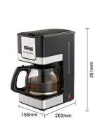 เครื่องชงเอสเปรสโซ่อัตโนมัติ1.5L 800W พร้อมฟองนมและเครื่องชงกาแฟใช้ในบ้านพกพากลมกล่อมกับหม้อ