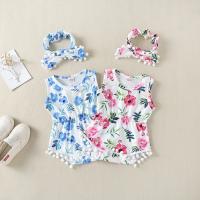 [COD] 2019 summer new product girl baby lace bag fart romper vest jumpsuit childrens