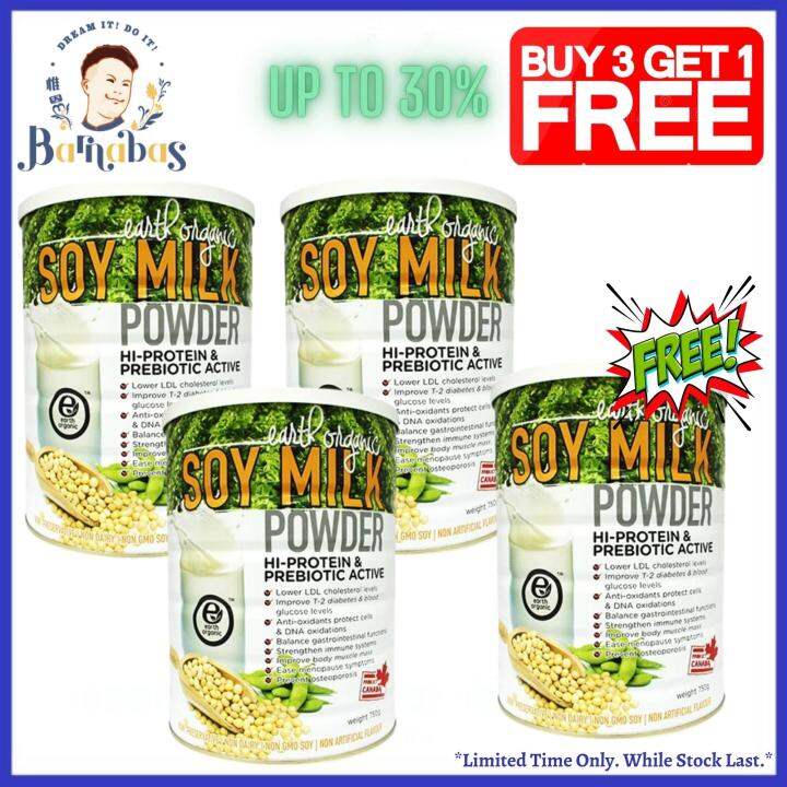 {Promo} Earth Organic Soy Milk Powder (Hi Protein & Prebiotic Active) 有机豆奶高蛋白质 750g Lazada