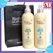 Bộ dầu gội xả Biotin collagen Pasiori Voudioty trắng phục hồi ngăn rụng kích thích mọc tóc chính hãng 500mlx2