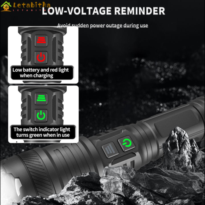 30w-ไฟฉาย-led-xhp160สว่างมากพลังสูงโคมไฟแรงไฟฉายอะลูมิเนียมผสมโลหะมือพร้อมคลิป