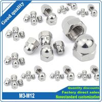 2/10pcs M3 M4 M5 M6 M8 M10 M12 304 A2-70 Stainless Steel Hex Hexagon Acorn Nut Cap Decorative Cover Semicircle Dome Nuts DIN1587 Nails Screws Fastener