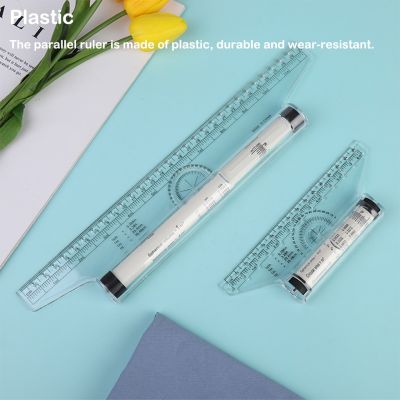 ”【；【-= Rolling Parallel Ruler Angle Balancing Scale Multiftional Drawing Measuring Rotatable Protractor Template Rulers