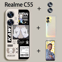 4in1สำหรับ C55 Realme กระจกเทมเปอร์ปกป้องหน้าจอชุดนักบินอวกาศและฟิล์มเลนส์ฟิล์มด้านหลังเคสโทรศัพท์มือถือ