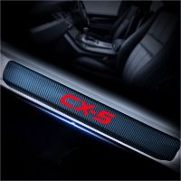 【LZ】☂☇✒  Carbon Fiber Car Door Sill Protector Welcome Pedal Decoração Adesivos para Mazda CX5 CX-5 CX-3 CX-7 CX 7 CX-30 MX-5 4D 4Pcs