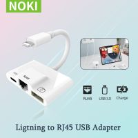 Lightning To RJ45 Ethernet OTG Adapter For Iphone/Ipad LAN  Wired Network Hub With USB 3 Camera Adapter And Charging Port