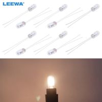 Leewa 100ชิ้นสีขาวอบอุ่น/สีอำพันรถ T5 12V 1.2W หลอดไฟฮาโลเจนฮาโลเจนภายนอกแผงหน้าปัดอุปกรณ์เปลี่ยนหลอดไฟ Ca2698