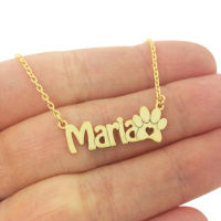 Custom Dog Paw Footprint Name Necklaces For Women Men Stainless Steel Customized Necklace Pendant Personalized Jewelry Gift2023