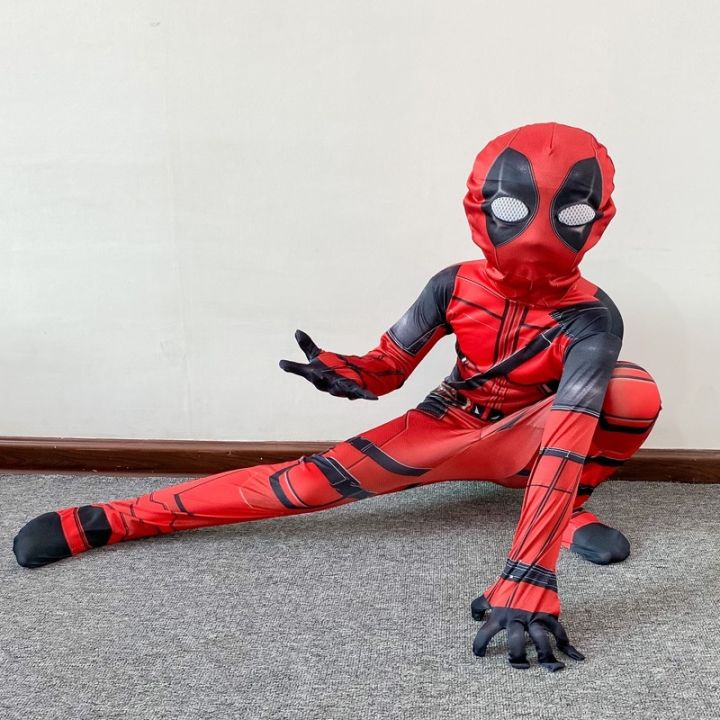 เครื่องแต่งกาย-ชุดคอสเพลย์-ซุปเปอร์ฮีโร่-marvel-deadpool-spider-man-one-piece-สําหรับเด็ก-และผู้ใหญ่