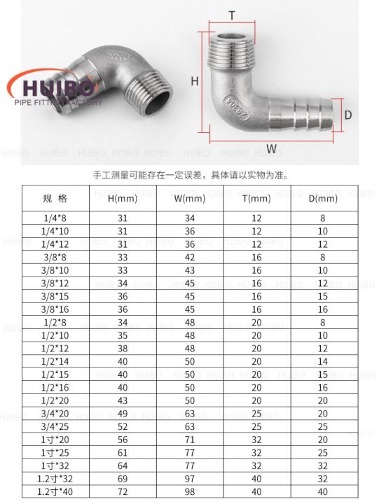 1pcs-1-8-1-4-3-8-1-2-3-4-1-2-bspt-male-6mm-60mm-hose-barb-elbow-90-deg-304-stainless-steel-nipple-pipe-fitting-connector