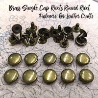 10mm 30set 8M2313C  หมุดตอก หมุด หน้าเดียว เหลืองดำ ขนาด 10 มิล จำนวน 30 ชุด 10mm Brass Single CAP round Rivets Rapid Snap