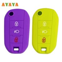 dfthrghd Silicone Car Flip Key Case Cover For Peugeot 208 2008 301 308 3008 RCZ 508 408 2008 307 For Citroen C3 C4 Berlingo Accessories