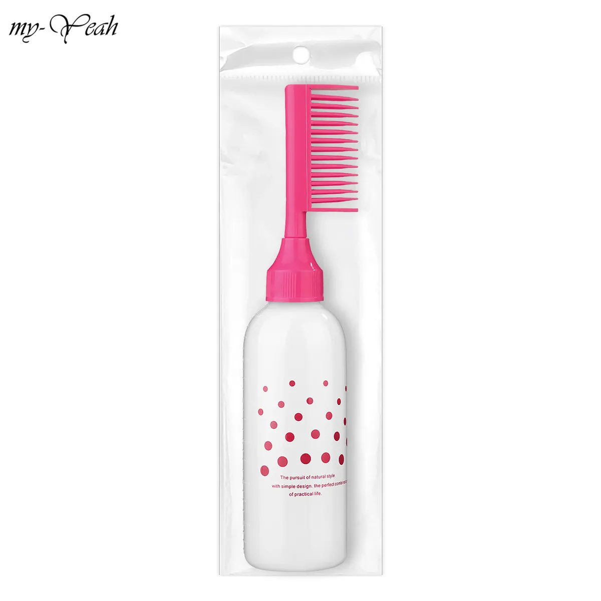 Plastic Hair Dye Refillable Bottle Empty Applicator Comb