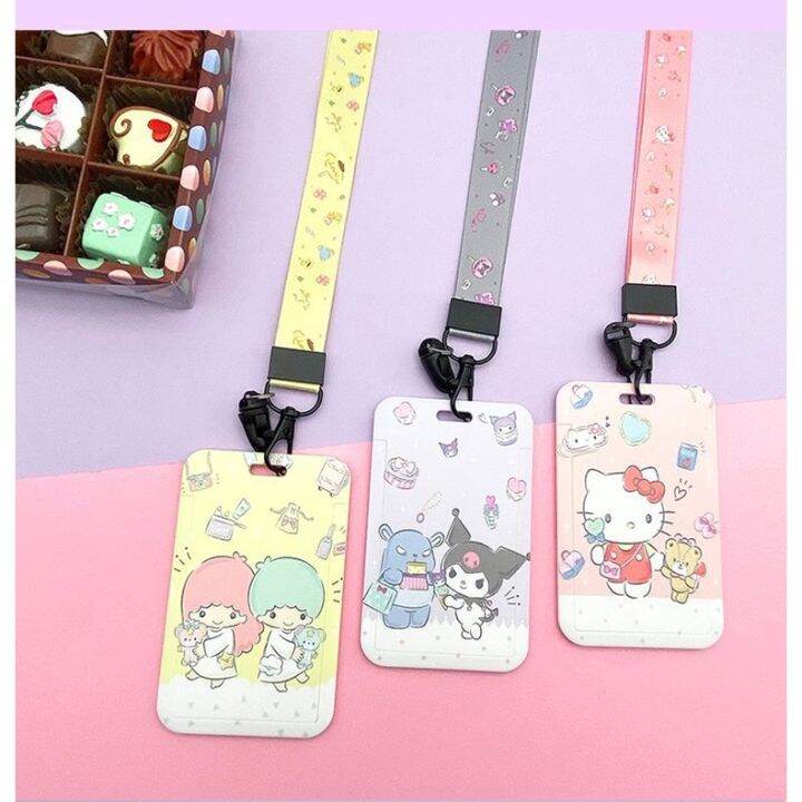 Cute My Melody Sanrio Photocard Holder Kuromi Keychain Lanyard Bus ID ...