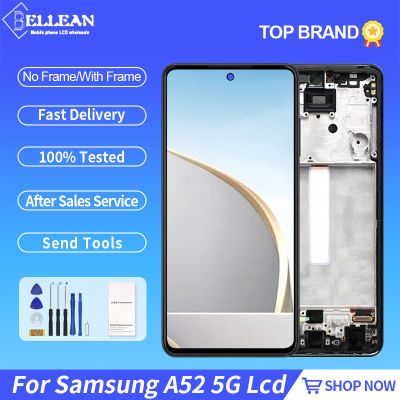 สำหรับ S amsung g alaxy A52 5กรัมจอแอลซีดี A526จอแสดงผล Touch Screen Digitizer สมัชชา A526B A526F ds ที่มีกรอบจัดส่งฟรี