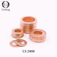 ☏♤ 5Pcs DIN7603 M6 M8 M10 M12 M14 M16 M18 M20 T3 O Ring Gasket Sealing Ring Copper Washer Boat Crush Washer Flat Seal Ring Fitting