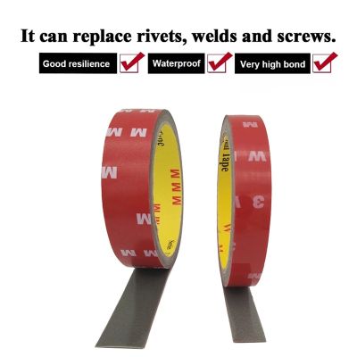 M3 Grey Car Special Strong Permanent Double Sided Tape Reuse 6/8/10/15/20MM Super Sticky Tape 0.8mm For Car Accessories/Bathroom Adhesives  Tape