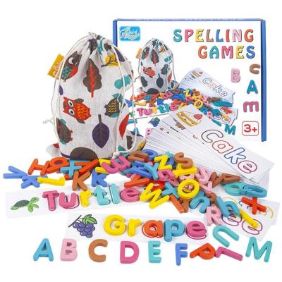 Spell Learning Toy Wooden Word Blocks Letter Matching Funny Spell Toy Educational Toy English Spell Game for Word Pronunciation Reading Skill Language Development 3-8 Years Old nice