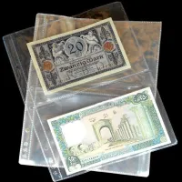 20 Pockets Per Page10PCS/Lot Banknotes Page Paper Money Transparent Album Banknote Paper Money Postage Stamp Badges Collection  Photo Albums