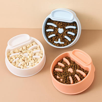 Anti-gulping Pet Bowl Non-slip Puppy Food Bowl Slow Eating Pet Dish Interactive Pet Feeding Bowl Puzzle Maze Pet Feeding Bowl