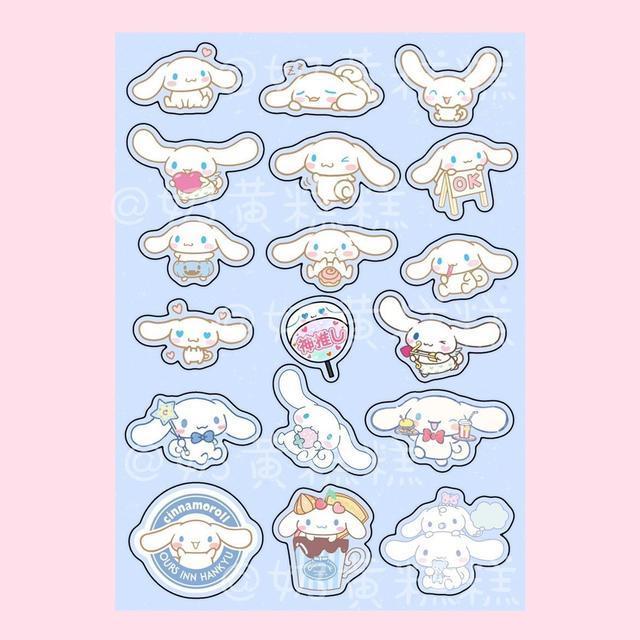 sanrio-goo-card-sticker-kuromi-melody-jade-cinnamon-dog-decoration-material-paper-waterproof-mobile-phone-luggage-car-sticker