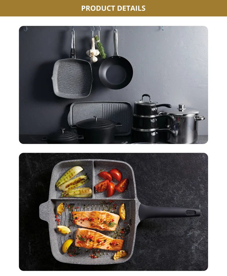 MasterClass Aluminium 32cm 3-Section Grill Pan