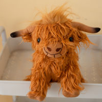 27ซม. จำลอง Highland Cow Plush ตุ๊กตาสัตว์ตุ๊กตา Highland Cow Plush ของเล่นน่ารักสาวเด็กของขวัญของเล่น Home Room Decor