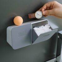 【YF】 Flap Makeup Removal Cotton Storage Rack Wall-mounted Swab Cosmetics Manager Plastic