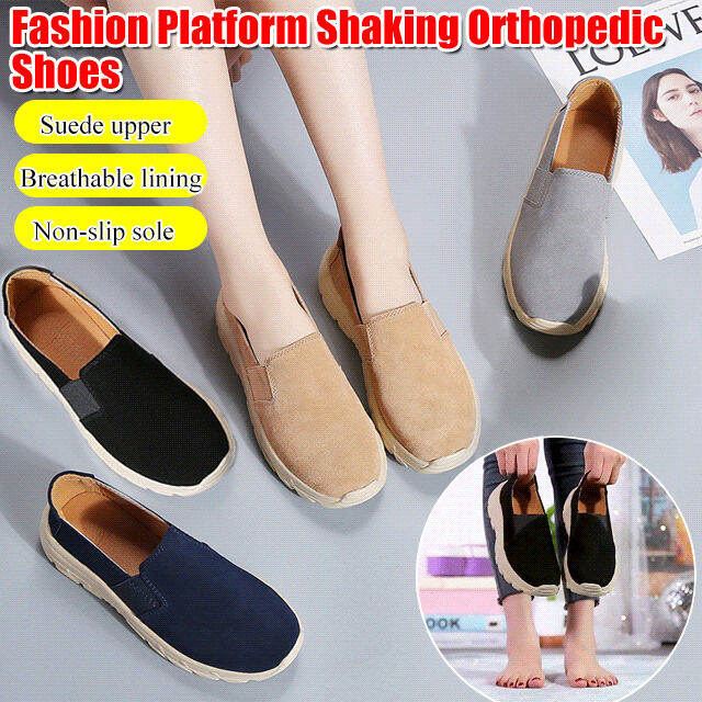 supercomfort Leather Platform Shaking Orthopedic Shoes | Lazada