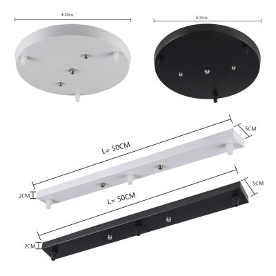 pendant lamp BlackWhite Iron Pendant Lamp Bases 3holes Accessories black white Round Rectangular rose canopy Plate